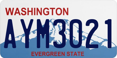WA license plate AYM3021