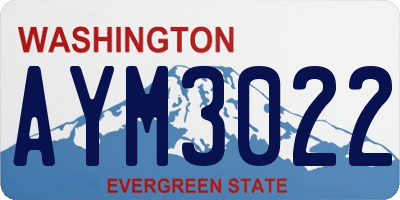 WA license plate AYM3022