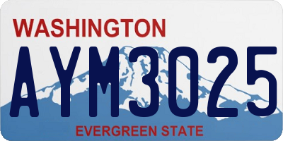 WA license plate AYM3025
