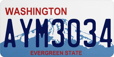WA license plate AYM3034