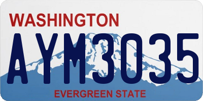 WA license plate AYM3035