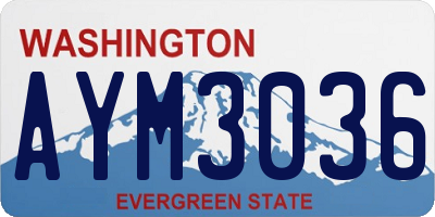 WA license plate AYM3036