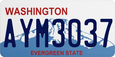 WA license plate AYM3037