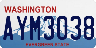 WA license plate AYM3038