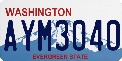 WA license plate AYM3040