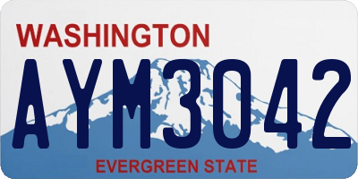 WA license plate AYM3042