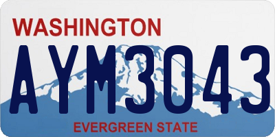 WA license plate AYM3043