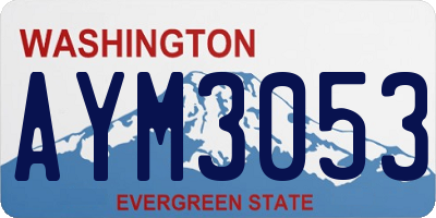 WA license plate AYM3053
