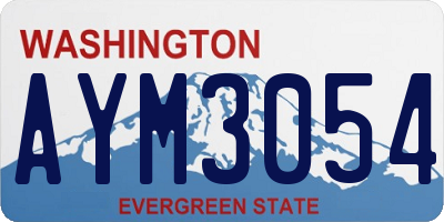 WA license plate AYM3054
