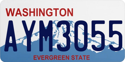 WA license plate AYM3055