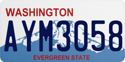 WA license plate AYM3058