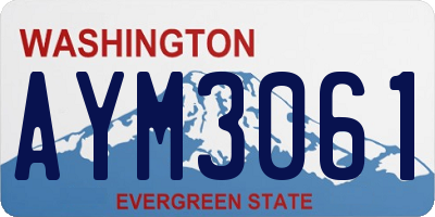 WA license plate AYM3061