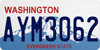 WA license plate AYM3062