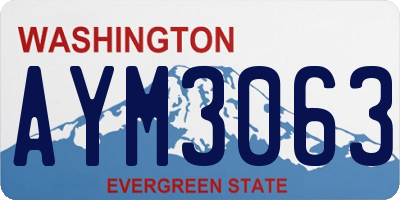 WA license plate AYM3063