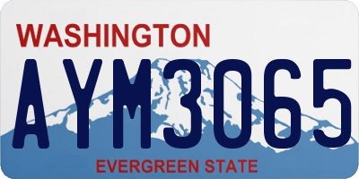 WA license plate AYM3065