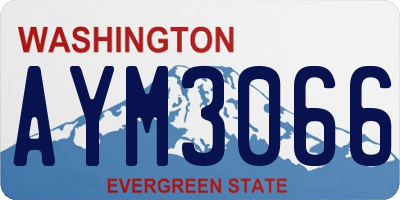 WA license plate AYM3066