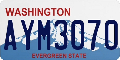 WA license plate AYM3070