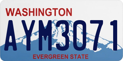 WA license plate AYM3071