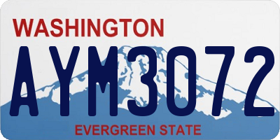 WA license plate AYM3072