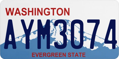WA license plate AYM3074