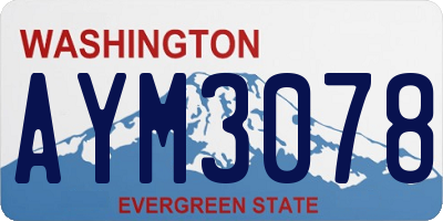 WA license plate AYM3078