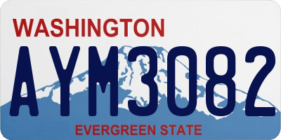 WA license plate AYM3082