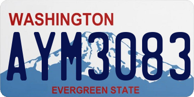 WA license plate AYM3083