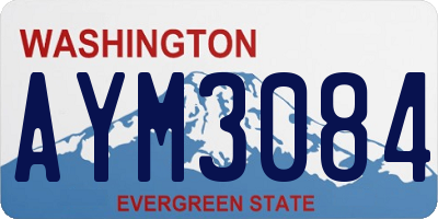 WA license plate AYM3084