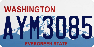WA license plate AYM3085