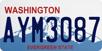 WA license plate AYM3087