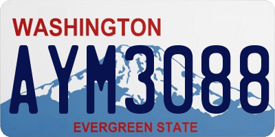 WA license plate AYM3088