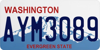 WA license plate AYM3089
