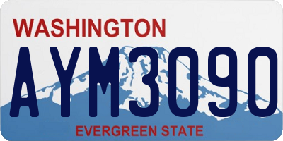 WA license plate AYM3090