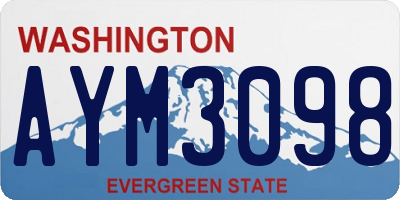 WA license plate AYM3098