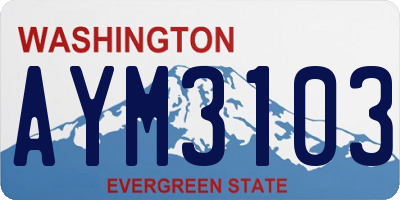 WA license plate AYM3103
