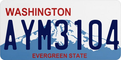WA license plate AYM3104