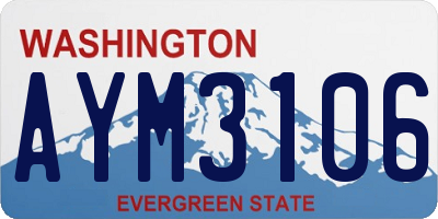 WA license plate AYM3106