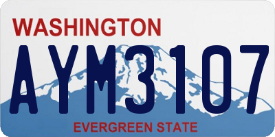 WA license plate AYM3107