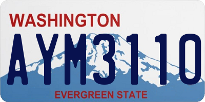 WA license plate AYM3110