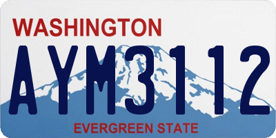 WA license plate AYM3112