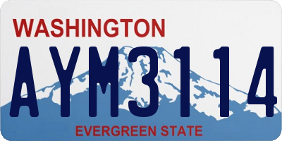 WA license plate AYM3114