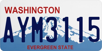 WA license plate AYM3115