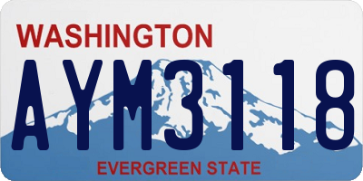 WA license plate AYM3118