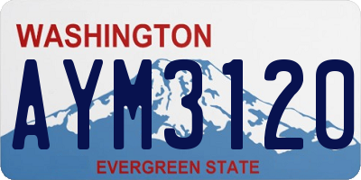 WA license plate AYM3120
