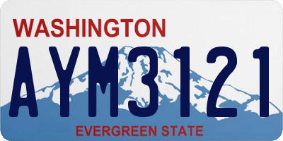 WA license plate AYM3121