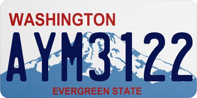WA license plate AYM3122