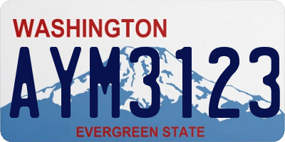 WA license plate AYM3123