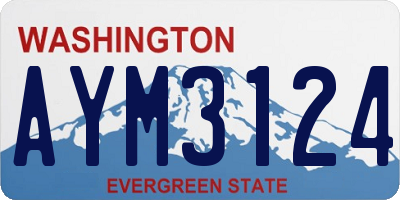 WA license plate AYM3124
