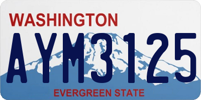 WA license plate AYM3125