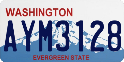 WA license plate AYM3128